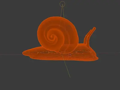 Snail with shell rigged 3D model
