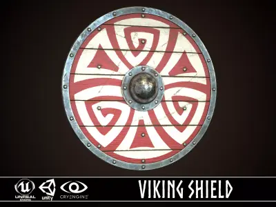 Viking Shield 22 Low-poly 3D model