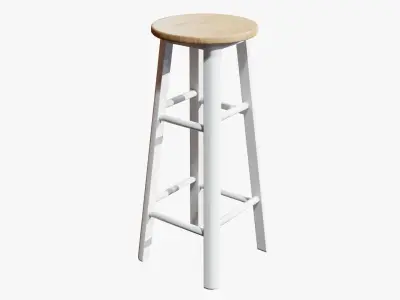 Bar stool and stepping stool Free low-poly 3D model