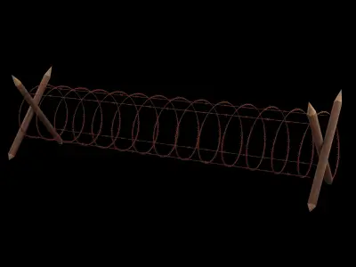 Military Barbed Wire Low-poly 3D model