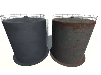 Vertical steel tank 3D model