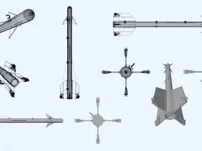 AIM-9B Sidewinder USAF and USN 3D model