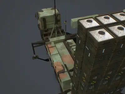 SAMP-T and Radar Arabel  and Missile ASTER-30  PACK Low-poly 3D model