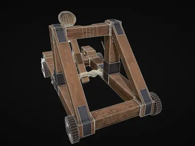 Catapult Low-poly 3D model purchase