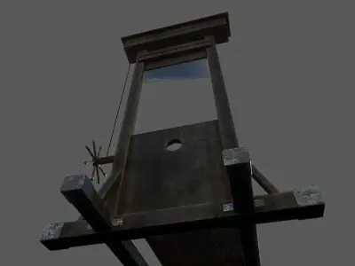 Guillotine 3D model Low-poly 3D model