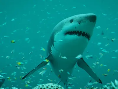 Sharks Underwater Scene Low-poly 3D model