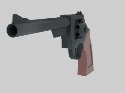 Low-Poly Revolver Free low-poly 3D model