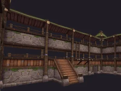 Medieval Fortress Pack Low-poly 3D model