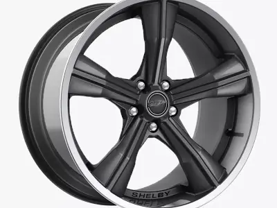 Carroll Shelby Wheel CS11 Wheel Gloss Gunmetal With Polished Low-poly 3D model