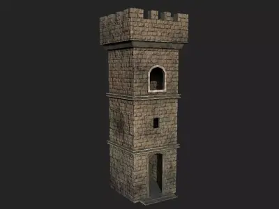 Medieval Watchtower Low-poly 3D model