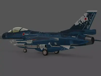 JASDF F-2A Fighter Jet 3D Model Low-poly 3D model