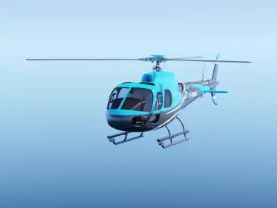 airbus helicopter as350 Low-poly 3D model