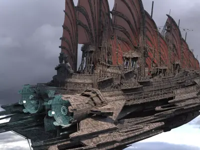 Black Dragon Speeder 3 Airship Queen Airship 1 3D model