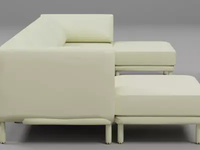 Modern 4-Piece Modular Sectional Sofa - Sample File 3D model