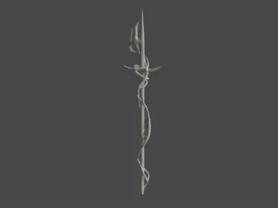 Bone Halberd Free low-poly 3D model