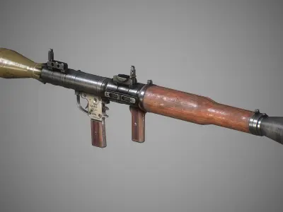 RPG-7 machine gun Low-poly 3D model