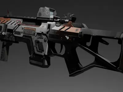 Sci-fi Submachine Gun  Game Ready  - CAR Low-poly 3D model