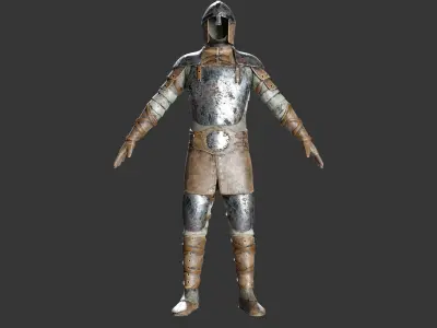 Medieval Crude Armor Suit Low-poly 3D model