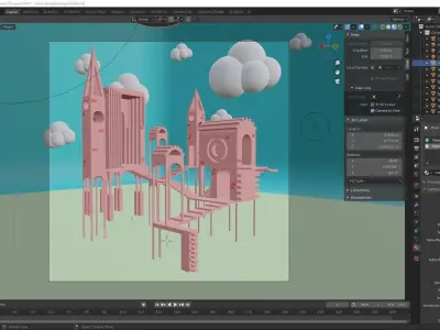 Temple 2 - The Wind Temple Low-poly 3D model