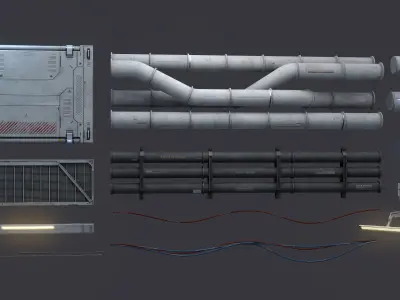 Sci-Fi Kit Free 09 vent pipe Free low-poly 3D model
