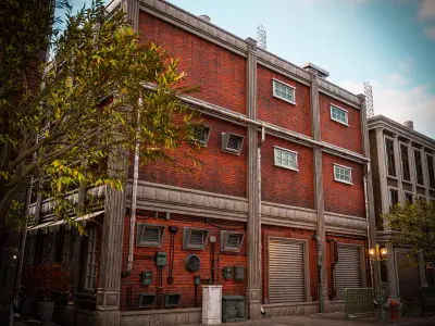 URBAN BUILDING OLD HORROR 5 Low-poly 3D model