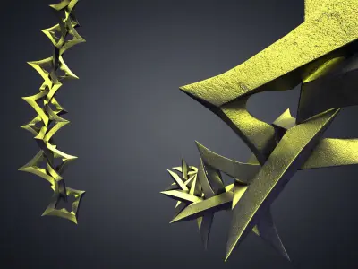 tool Chains editable link metal plated steel anchor 3D model