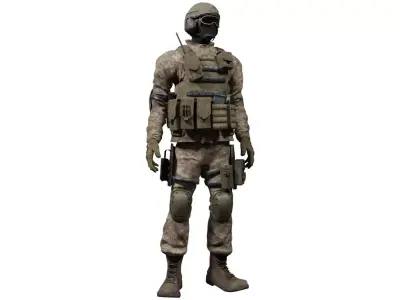 American Soldier Low-poly 3D model