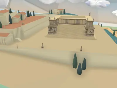 Pergamon Altar Creative Reconstruction Low-poly 3D model