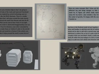 Mech Cyberpunk - Police Mech Lowpoly Animated Low-poly 3D model