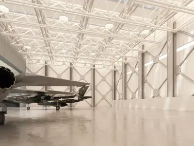 Military Aircraft Hangar Low-poly 3D model