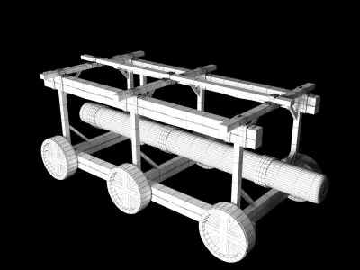 Battering Ram - Siege Tower Low-poly 3D model