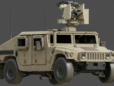 Humvee M1151 CROWS Low-poly 3D model
