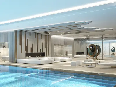 Set 1 - VRay C4D - 4 x Interior Scenes 3D Model Collection