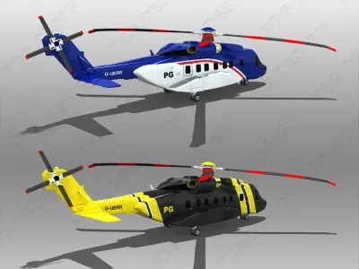 Sikorsky S-92 Low-poly 3D model