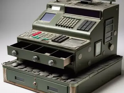 Vintage Military Style Cash Register 3D model