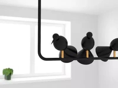 Alouette Ceiling 3 Birds 3D model