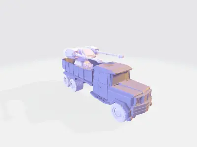 Dump war truck Low-poly 3D model