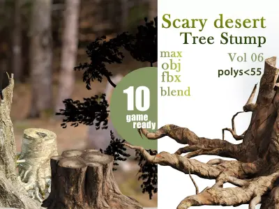 10 Tree Stump VOL 06 3D model