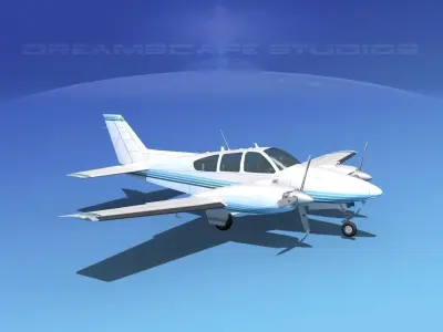 Beechcraft B55 Baron V15 3D model