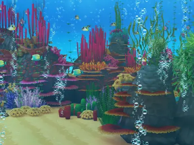 Coral Forest - Seaweed Valley Low-poly 3D model