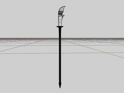 Naginata Low-poly 3D model
