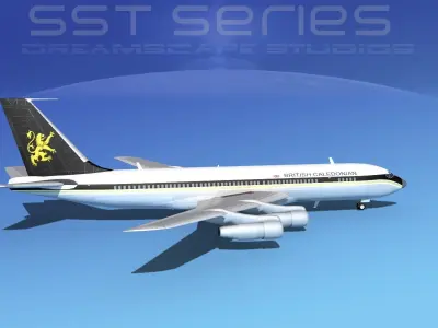 Boeing 707-320 SS British Caledonian 3D model