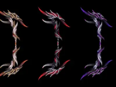 Corrupted Holy Bow Low-poly 3D model