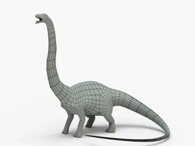 Diplodocus Rigged Basemesh Low-poly 3D model