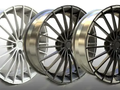 10 Lowpoly Car Wheels Low-poly 3D model