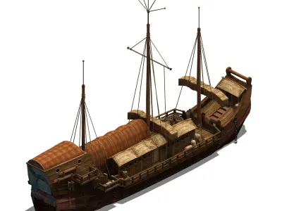Game Large commercial ship 03 3D model