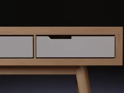 Wooden desk  Free 3D model