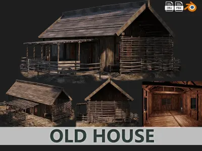 Old House PBR 4K GameReady Pack 29 to 32 Low-poly 3D model