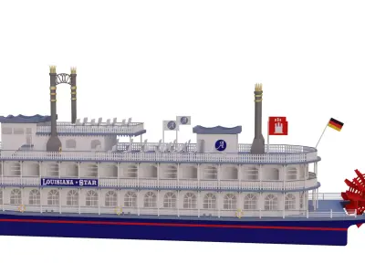Louisiana Star Paddle Steamer 3D model