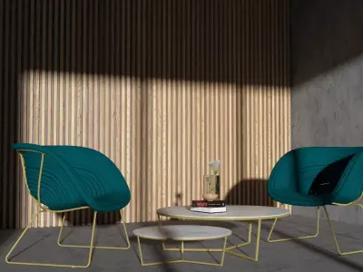 CHAIRS AND TABLE Free 3D model